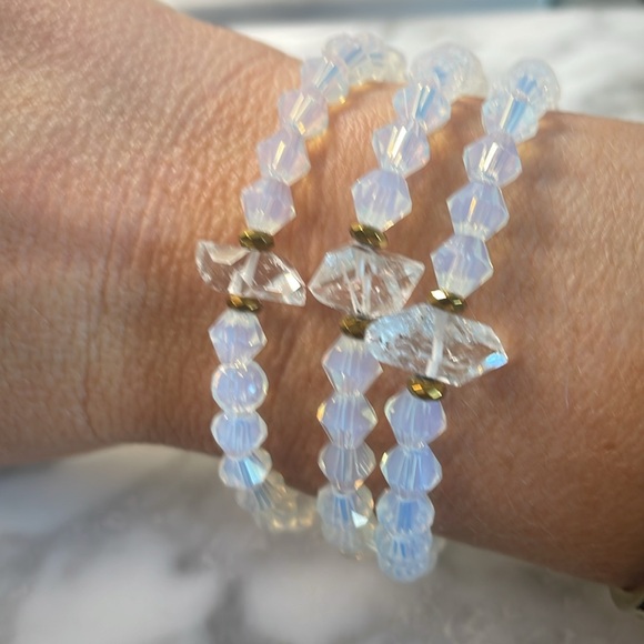 Herkimer Diamond & Opal crystal Bracelet - Picture 5 of 6